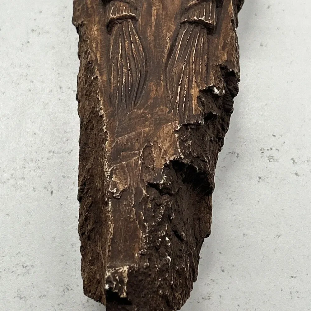 Vintage INDIAN CHIEF Wooden Sculpture‎ / Wall Art  Native American Made STAMPED